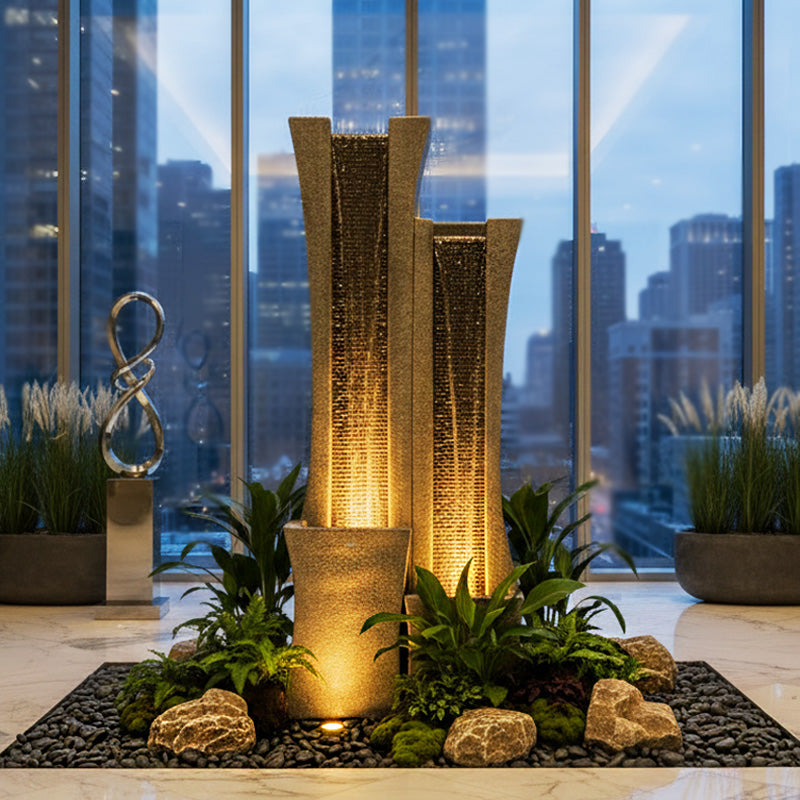 FountJoy Collector's Choice — premium outdoor water fountains $269-$289 with LED lights, grand statement pieces for luxury garden or villa
