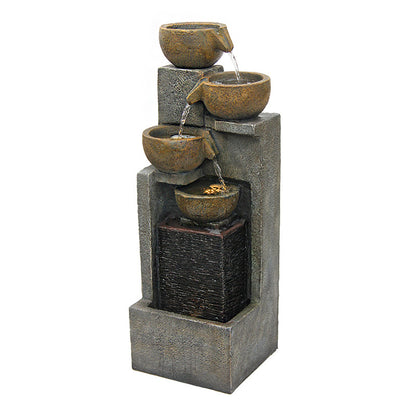5-Tier Cascading Bowl Fountain, 37.4" H, LED Lights | LS4626