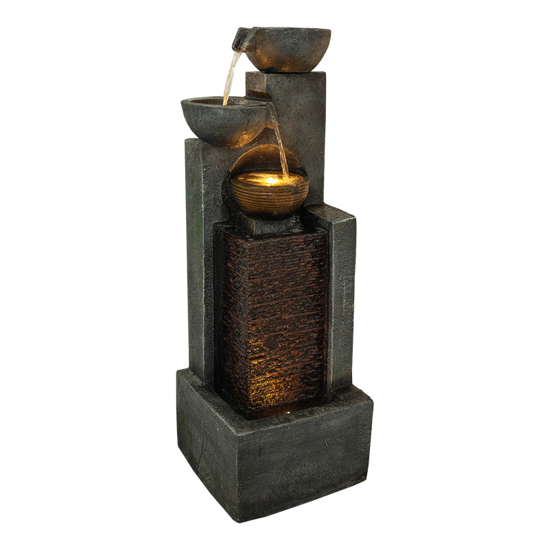 4-Tier Cascading Bowl Fountain, 42.9" H, LED Lights | 8003