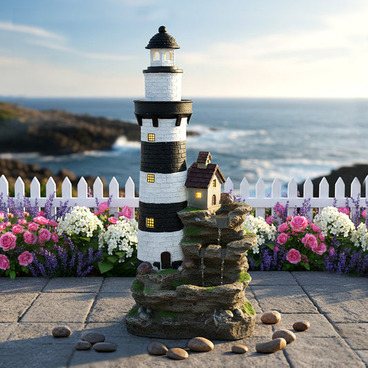 3-Tier Rock Waterfall Fountain, 38.58" H, LED Lights | LS4171