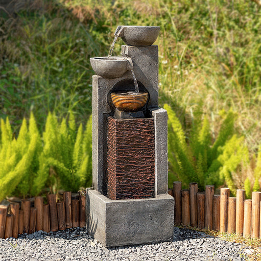 4-Tier Cascading Bowl Fountain, 42.9" H, LED Lights | 8003