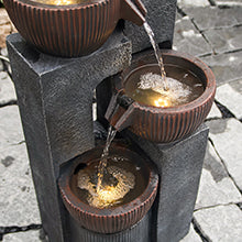 4-Tier Cascading Bowl Fountain, 39.37" H, LED Lights | LS4190