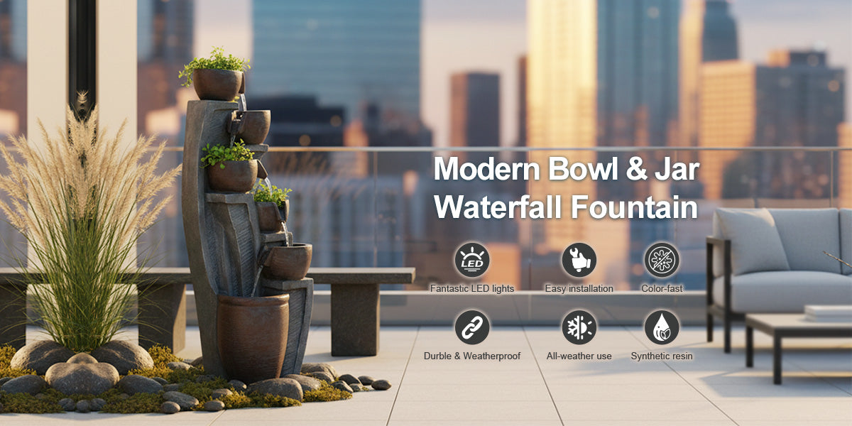 Modern Bowl & JarWaterfall Fountain
