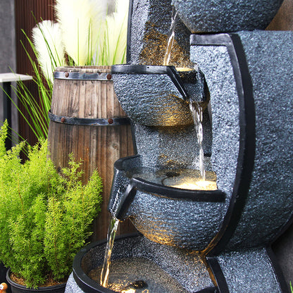 5-Tier Modern Cascading Fountain, 37.4" H, LED Lights | 8002