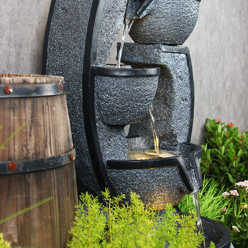 5-Tier Modern Cascading Fountain, 37.4" H, LED Lights | 8002
