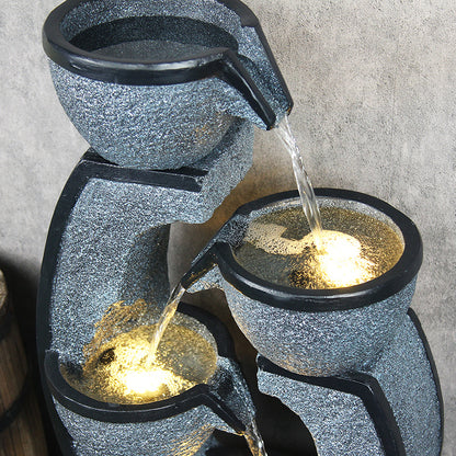 5-Tier Modern Cascading Fountain, 37.4" H, LED Lights | 8002