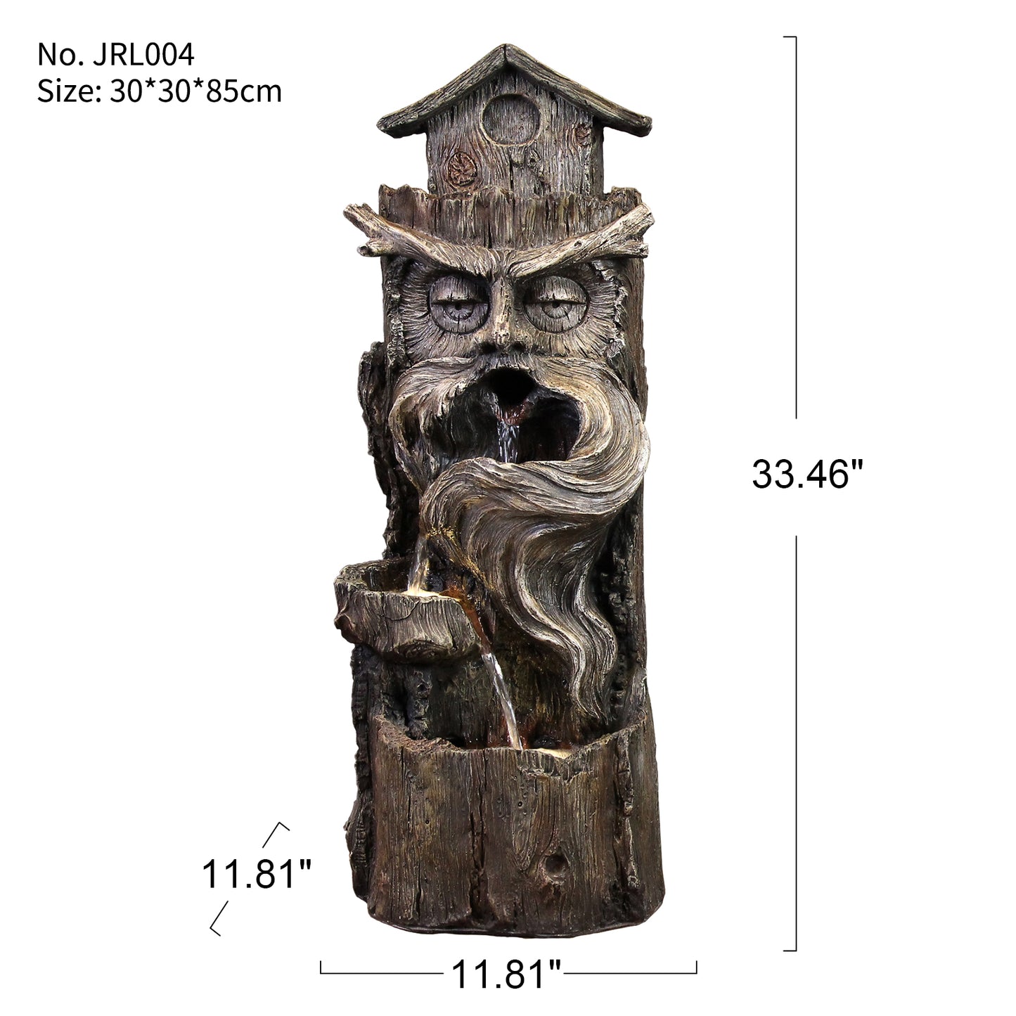 FountJoy 4-Tier Cascading Water Fountain Dimensions - Height Width Depth with Weather Resistant Polyresin Floor Base