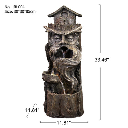 FountJoy 4-Tier Cascading Water Fountain Dimensions - Height Width Depth with Weather Resistant Polyresin Floor Base
