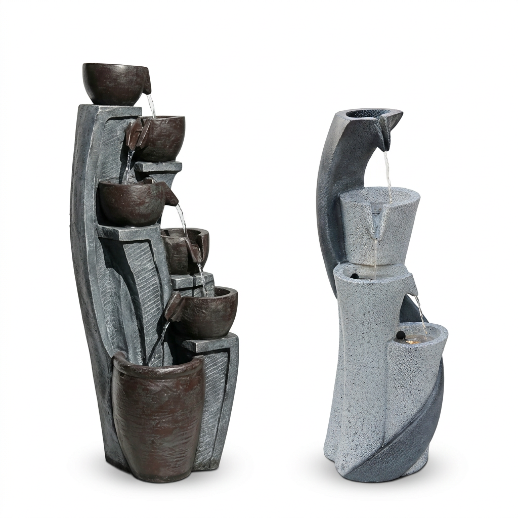 Patio Duo set with LS4613 and LS4611 fountains on a white background