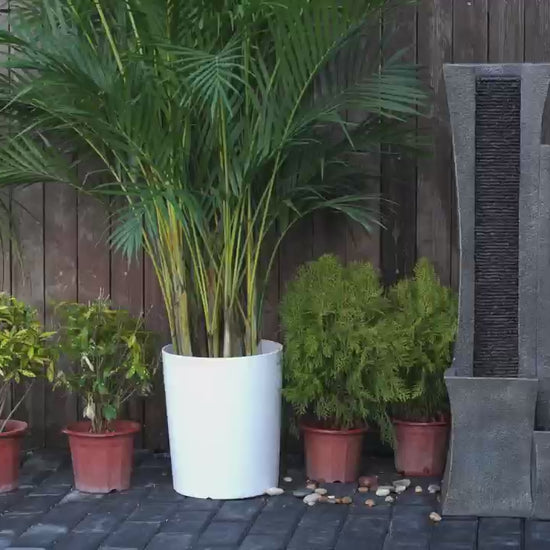 FountJoy 2-Curved Column LED Water Fountain - Outdoor Backyard Porch Decor Features Video