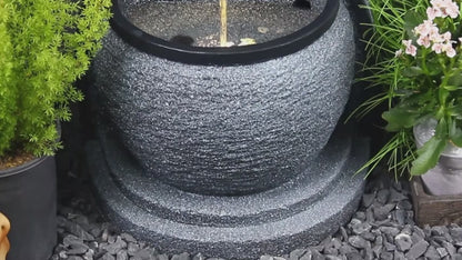 FountJoy 5-Tier Modern Resin Water Fountain - Outdoor Patio Backyard Decor Features Video