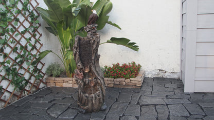FountJoy 3-Tier Bald Eagle Rainforest Water Fountain - Garden Patio Backyard Landscape Decor - Installation Overview and Water Flow Demonstration Video