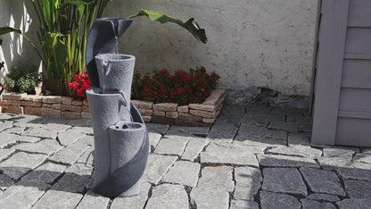 FountJoy S-Shaped Column Water Fountain - Home Office Patio Balcony Decor - Installation Overview and Water Flow Demonstration Video
